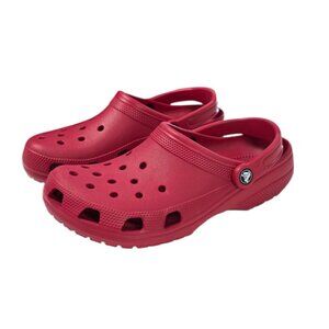 CROCS Classic Slip On Shoes, Red, Rubber, Comfort, Waterproof, Sz 10 Womens